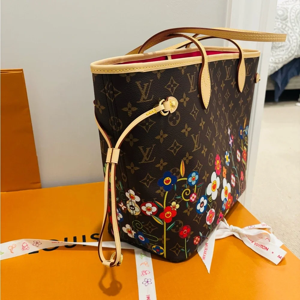 ***SOLD *** Louis Vuitton x Murakami 2025 Superflat Neverfull MM Bag- NWT - Picture 6 of 16